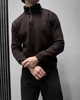 Теплий чоловічий светр zip S Коричневий (RM0228) - изображение 3