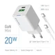 Зарядное устройство ColorWay C101A GaN Mini 20W PD PPS USB-C + USB-A QC4.0 + cable USB-C to USB-C black (CW-CHS062PDC-WT) (341861) - изображение 7