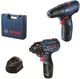 Набір із двох акумуляторних інструментів Bosch Professional 12В дриль-шурупокрут GSR 120-LI гайковерт ударний GDR 120-LI акб 2х2А·год кейс - изображение 1
