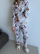 Пижама женская S с Оленями Норди (рубашка + брюки) Молочного цвета COSY - изображение 4