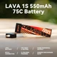 Акумулятор BetaFPV Lava 1S 550 mAh 75C 3.8V LiHV LiPo BT2.0 FPV для Cetus X, Cetus Pro, Meteor (18767) - зображення 4