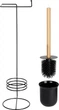 Stojak na papier toaletowy Vilde ze szczotką 53 cm Czarny (5904316497170) - obraz 3