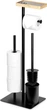 Stojak na papier toaletowy Vilde ze szczotką 68.5 cm Czarny (5904316497149) - obraz 1