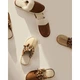 Комнатные тапочки женские Comfy бежевые размер 41/42 - изображение 4
