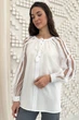 Блуза з ажурними рукавами, колір Білий Nenka 8Nk_3658-c01White M 2000000996325 - изображение 3