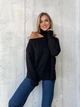 Светр з відкритим плечем, колір Чорний Fashion 9NC_277Black S 2000000978178 - изображение 2