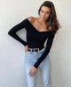 Боді з драпіруванням, колір Чорний Fashion 9SU_159Black M 2000000979267 - изображение 4