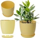 Квітковий горщик з підставкою Kadax Agen 25 см Жовтий (K2117) - зображення 1
