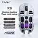 Беспроводная геймерская мышка T-WOLF Wolf X3 RGB 3-в-1, серебряная - изображение 2