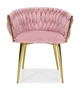 Крісло Hedo 100039 Велюрове Рожеве з золотими ніжками (5907184130019) - зображення 5