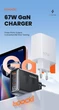 Зарядний пристрій Toocki GaN 67W QC4.0 PD3.0 TypeC USB для ноутбука планшета смартфона (TCT67) - зображення 13
