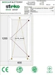 Steko Окно 600 х 1200 мм 2-стекла+аргон, правое - изображение 2