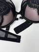 Бюстгальтер пуш-ап с кружевом сетчатый с чашкой C ISSA PLUS BL3-97 85C/XL черно-бежевый (issa2007682707102) - изображение 3