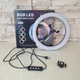 Кольцевая лампа RGB LED 26 см для селфи со штативом 2м и держателем для телефона, лампа для фото и видеосъемок, макияжа блоггеров, светодиодная с регулировкой яркости 10-100%, холодный/теплый/RGB свет Черная MJ26T - изображение 6