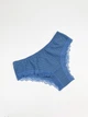 Трусики слипы прозрачные однотонные с рюшами эластичные ISSA PLUS BL3-224 S/M синие (issa2007682716210) - изображение 1