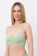 Безшовний топ в рубчик на тонких бретелях Giulia CAMI TOP RIB S/M Green-kohlrabi, жіночий топ з мікрофібри - зображення 2