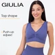 Бесшовный женский топ с эффектом push-up из микрофибры Giulia TOP SHAPE S/M Blue-marlin, Бесшовный топ - изображение 1
