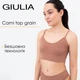 Бесшовный топ на тонких бретелях Giulia CAMI TOP GRAIN S/M Brown-mokko, Топ женский спортивный на тонких бретелях - изображение 1