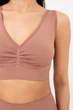 Бесшовный женский топ с эффектом push-up из микрофибры Giulia TOP SHAPE S/M Brown-mokko, кроп-топ - изображение 4