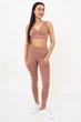 Бесшовный женский топ с эффектом push-up из микрофибры Giulia TOP SHAPE S/M Brown-mokko, кроп-топ - изображение 5