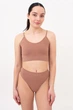 Бесшовный топ на тонких бретелях Giulia CAMI TOP BRAID S/M Brown-mokko, Женский топ на тонких бретельках - изображение 5