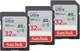 Карта памяти SD 32Gb SanDisk Ultra Class 10 UHS-1 Card 3-Pack (SDSDUN4-032G-GN6IM) - изображение 3