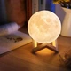 3D ночник луна 15см с пультом управления детский светильник led лампа с подставкой настольный - изображение 7