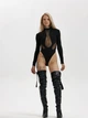Боди с фигурными вставками из ткани сетки Кейли TUR WEAR Черный XS - изображение 4