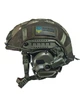 Шолом військовий балістичний тактична захисна каска куленепробивна FAST Helmet NIJ IIIA тактичні активні військові навушники Earmor M31 + тактичний ліхтар на шолом + сумка переноска олива - зображення 6