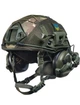 Шолом військовий балістичний тактична захисна каска куленепробивна FAST Helmet NIJ IIIA тактичні активні військові навушники Earmor M31 + тактичний ліхтар на шолом + сумка переноска олива - зображення 2