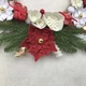 Венок новогодний подвесной декор на дверь бордовый - изображение 2