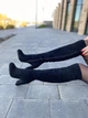 Ботфорты женские черные из эко-замши на каблуке весна-осень демисезонные F736-T276-1 37 - изображение 5