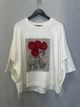Женский свитшот oversize с вышивкой Маки Modna KAZKA MKNK4567 - 42/44, Білий - изображение 3