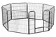 Манеж‑клітка MALATEC для собак, кролів та цуценят 8 секцій, 80 × 80 см, чорний - зображення 1