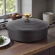 Низкая кастрюля Edenberg EB-12098 5,8 л мраморная 28 см, черная - изображение 5