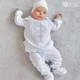 Костюм для хрещення хлопчика Мамине Сонечко Богатир срібно-білий 62 розмір, набір одягу для хрещення хлопчика (вишиванка, штани, шапка і пінетки), велюр білий + мішечок для першого волосся у подарунок (арт.12215) - зображення 4