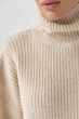 Тепла в'язана туніка в рубчик - бежевий цвет, ONE SIZE - изображение 4