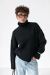 Тепла в'язана туніка в рубчик - чорний цвет, ONE SIZE - изображение 5