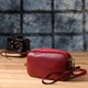 Сумка кросс боди через плечо женская из натуральная кожи Vintage leather-22889 Бордовая - изображение 11