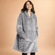 Плед з капюшоном і рукавами Huggle Hoodie оверсайз. Колір: сірий One size - зображення 1