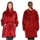 Плед с капюшоном и рукавами Huggle Hoodie оверсайз. Цвет: бордовый One size - изображение 3
