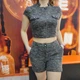 Костюм женский трикотажный букле с шортами тёплый комплект 46 серый меланж - изображение 9