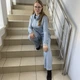 Костюм J.London женский трикотажный теплый ангора кофта хомут прямые брюки 48 голубой - изображение 9