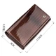 Кошелек женский ST Leather из натуральной лакированной кожи коричневого цвета для прав большой горизонтальный формат с кнопкой (bg184fash31) - изображение 3