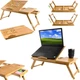 Бамбуковый столик подставка для ноутбука планшета и ПК складной Laptop table раскладной столик для работы Ruhhy S23452 - изображение 3