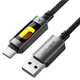 Кабель ACEFAST C21-04 USB-A to USB-C fantasy color series braided Charging data cable Black (6974316284673) - изображение 1