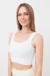 Бесшовный топ в рубчике на широких бретелях Giulia TOP RIB S/M White, спортивный топ - изображение 2