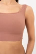 Бесшовный топ в рубчик на широких бретелях Giulia TOP RIB S/M Brown-mokko, Топ с Широкими Бретелями Рубчик - изображение 4