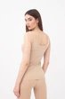 Майка женская бесшовная на широких бретелях Giulia TANK S/M Beige-naturale, легкая, дышащая, мягкая, для спорта и повседневной носки - изображение 4