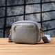 Сумка кросс-боди через плечо женская из натуральной кожи маленькая Vintage leather-22902 Серо-голубая - изображение 12
